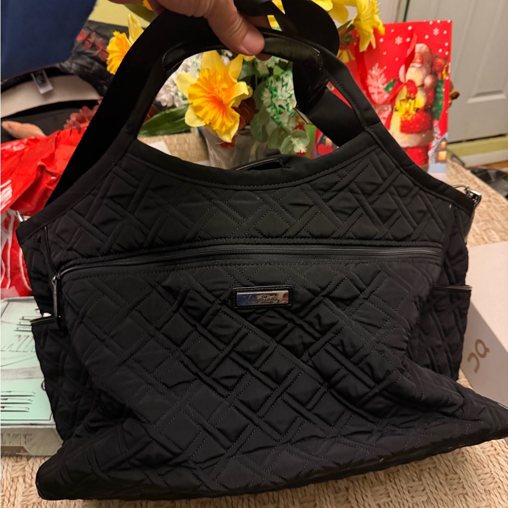Vera Bradley quilted black travel carry-on bag ( oversized) used good condition
